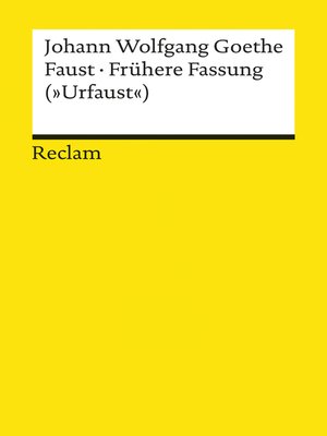 cover image of Faust. Frühere Fassung ("Urfaust")